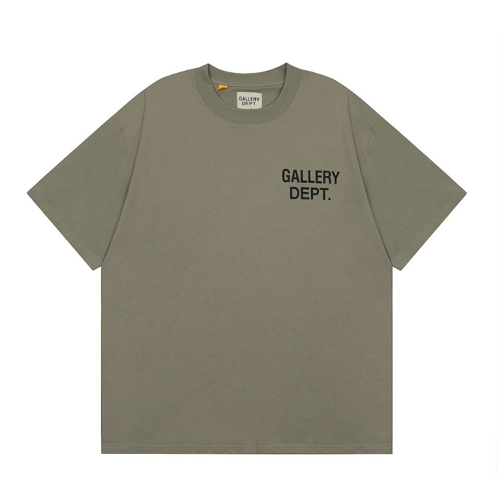Gallery Dept men's army green short-sleeved T-shirt